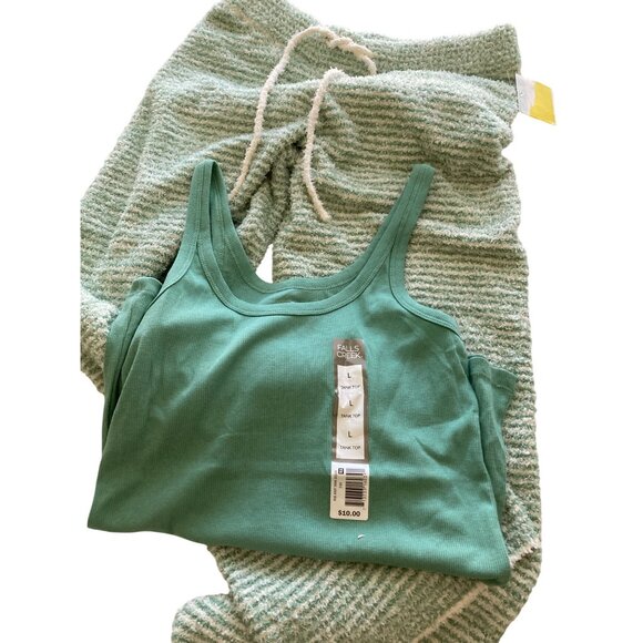 NWT Tranquil & True Women's Pajama Pants Green & White Medium - Picture 1 of 8